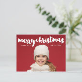 Leuke vrolijke kerst handschrift feestdagenkaart (Staand voorkant)