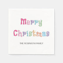 Leuke vrolijke kerst Multicolor Papier servetten