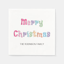 Leuke vrolijke kerst Multicolor Papier servetten