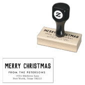 Leuke vrolijke kerst retour adres stempel (Gestempeld)