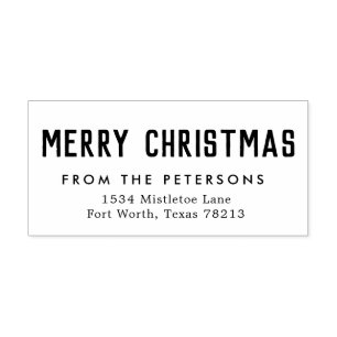 Leuke vrolijke kerst retour adres stempel