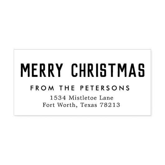 Leuke vrolijke kerst retour adres stempel (Afrduk)