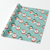 Leuke vrolijke kerst Santa Sneeuwman Winter Feestd Cadeaupapier (Uitgerold)