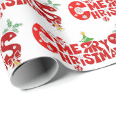 Leuke vrolijke kerst tekst met klokken cadeaupapier (Rol Hoek)