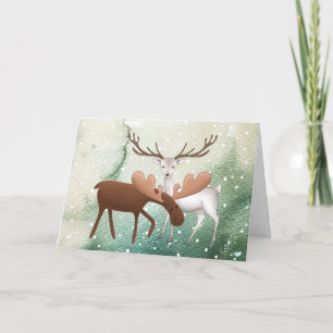 Leuke vrolijke Kersteland Happy Nieuw Herten Feestdagen Kaart
