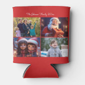 Leuke vrolijke kerstfamiliefoto blikjeskoeler (Voorkant)