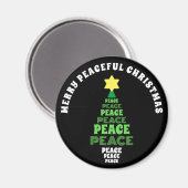 Leuke Vrolijke Kerstmis Groene Vredesboom Magneet (Voorkant / Achterkant)