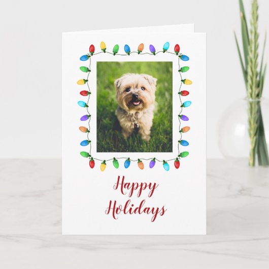 Leuke Vrolijke Kerstverlichting Huisdier Foto Lijs Kaart (Voorkant)