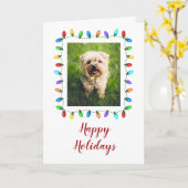 Leuke Vrolijke Kerstverlichting Huisdier Foto Lijs Kaart (Gele Bloem)
