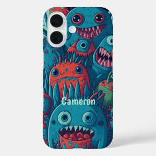 Leuke vrolijke lachende monsters iPhone 16 hoesje