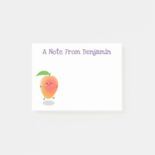 Leuke vrolijke mango cartoonillustratie post-it® notes (Voorkant)