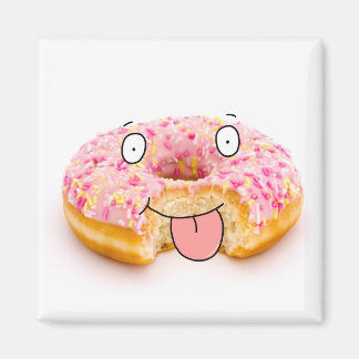 Leuke vrolijke roze donut karakter magneet