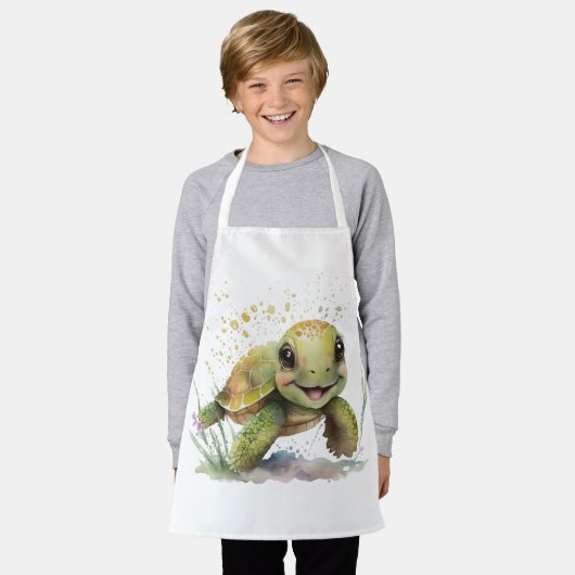 Leuke vrolijke schildpad all-over print Schort (Gedragen)