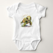 Leuke vrolijke schildpad Baby Bodysuit (Voorkant)