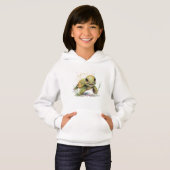 Leuke vrolijke schildpad meisje pullover hoodie (Voorkant volledig)