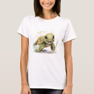 Leuke vrolijke schildpad vrouwen T-shirt