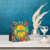 Leuke vrolijke Vrede Teken Harten Bloemen Ezel Fotoplaat (Insitu)