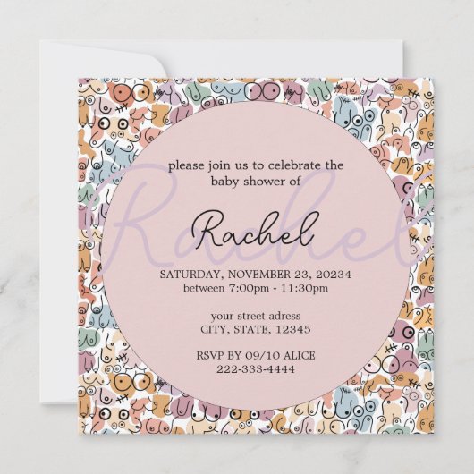 leuke vrouw baby shower kaart (Voorkant)