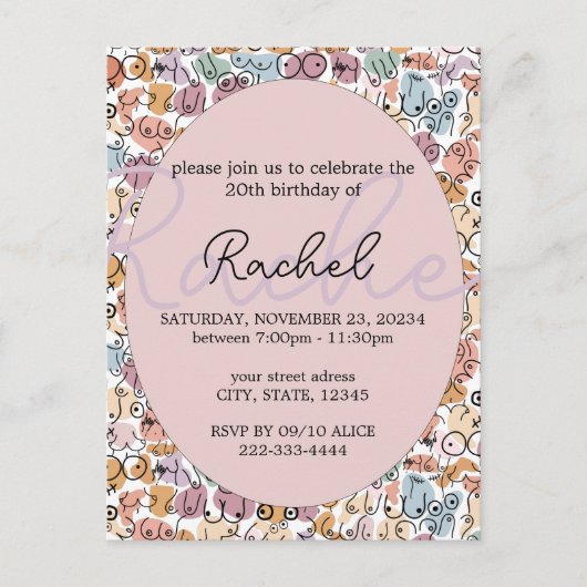 leuke vrouw feministe briefkaart (Voorkant)