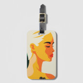 Leuke vrouw Portret Modern Abstract Hart Tattoo Bagagelabel (Voorkant (verticaal))