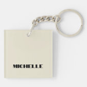 Leuke vrouw Portret Moderne Abstracte Custom Sleutelhanger (Achterkant)