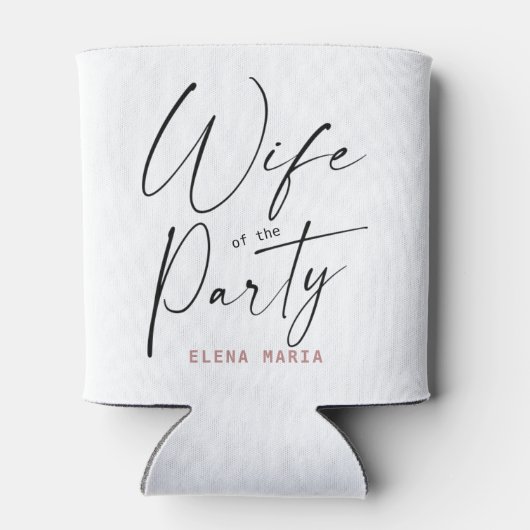 Leuke vrouw van het feest vrijgezellenfeest blikjeskoeler (Achterkant)