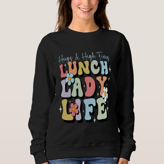 Leuke vrouwen Lunch Lady t-shirt School Cafetaria  (Voorkant)