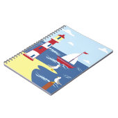 Leuke vuurtoren en boot kunst aan zee notitieboek (Linkerzijde)