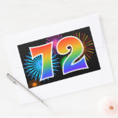 Leuke Vuurwerk + Regenboog Patroon "72" Evenement  Rechthoekige Sticker (Envelop)
