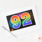 Leuke Vuurwerk + Regenboog Patroon "92" Evenement Rechthoekige Sticker (Envelop)