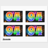 Leuke vuurwerk + regenboogpatroon "94" Evenementnu Rechthoekige Sticker (Vel)