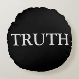 Leuke Waarheid & Durf in Wit en Zwart Rond Kussen