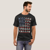 Leuke Wallen Amerikaanse vlag Rood Wit Blauw T-shirt (Voorkant volledig)