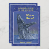 Leuke walvis afstudeerfeest uitnodiging (Voorkant / Achterkant)