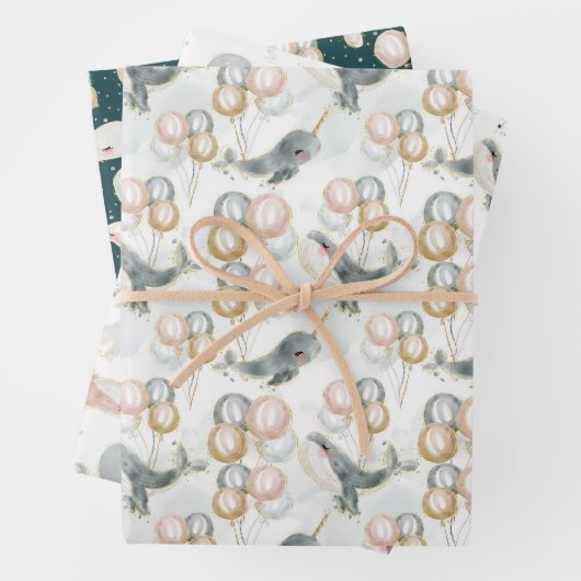 Leuke walvis Baby shower verjaardagscadeau ideeën Inpakpapier Vel (In situ)