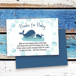 Leuke Walvis Baby shower Waterverf Boeken voor Bab Informatiekaartje