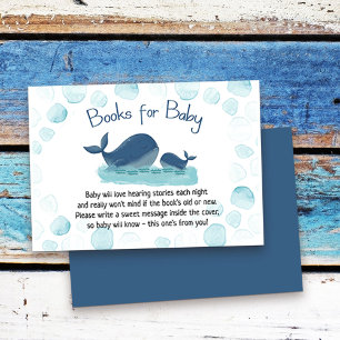Leuke Walvis Baby shower Waterverf Boeken voor Bab Informatiekaartje