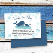 Leuke Walvis Baby shower Waterverf Boeken voor Bab Informatiekaartje