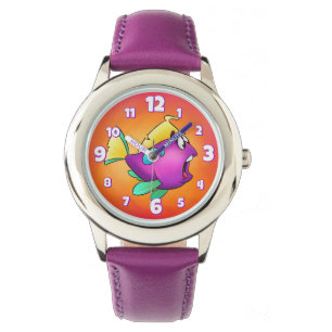 Leuke walvis cartoon magneet horloge