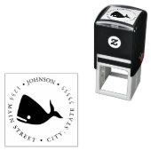 Leuke walvis illustratie retour label  zelfinktende stempel (In situ)