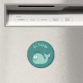 Leuke walvis Inspirerend slogan Wees blij Magneet (Insitu (Vaatwasser))