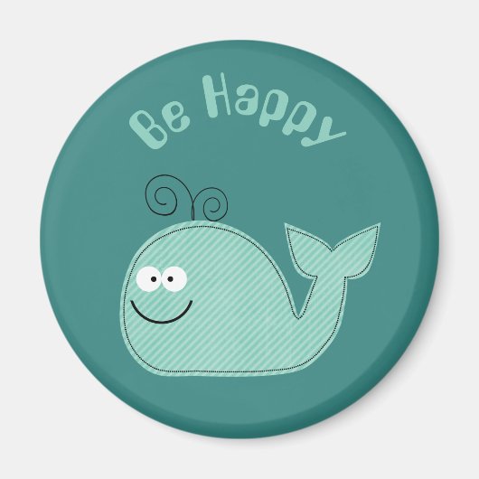 Leuke walvis Inspirerend slogan Wees blij Magneet (Voorkant)