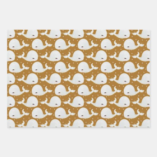 Leuke walvis oceaan party verjaardagscadeau Baby s Inpakpapier Vel (Voorkant 2)