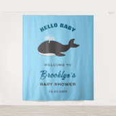 Leuke walvis onder het Zee Hallo Baby shower Wandkleed (Voorkant)