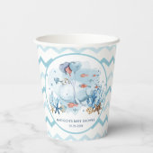 Leuke walvis onder het Zee Nautisch Baby shower Papieren Bekers (Achterkant)