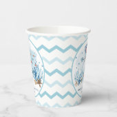 Leuke walvis onder het Zee Nautisch Baby shower Papieren Bekers (Links)