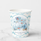 Leuke walvis onder het Zee Nautisch Baby shower Papieren Bekers (Voorkant)