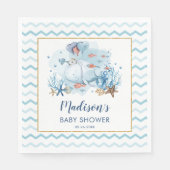Leuke walvis onder het Zee Nautisch Baby shower Servet (Voorkant)