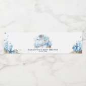 Leuke walvis onder het Zee Nautisch Baby shower Waterfles Etiket (Enkel label)