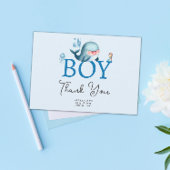 Leuke walvis onder Zee Boy Baby shower Bedankkaart
